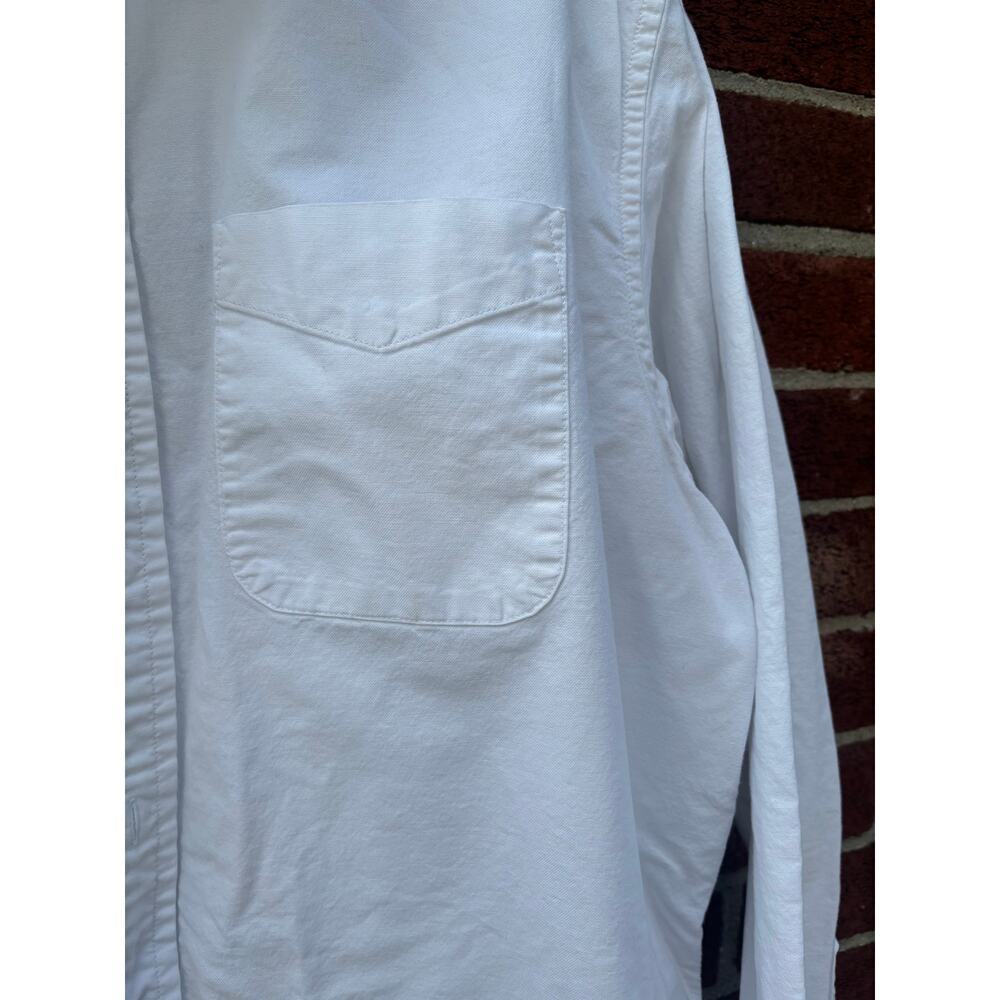 Banana Republic Organic Cotton White Button Down Shirt XL Untucked Standard Fit - Picture 8 of 9